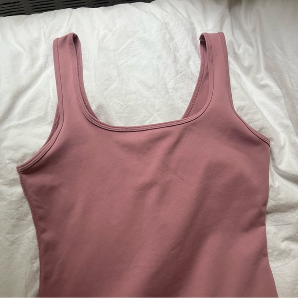 Abercrombie Square Neck Seamless Soft A&F Dusty Pink Bodysuit size Medium - Picture 4 of 12
